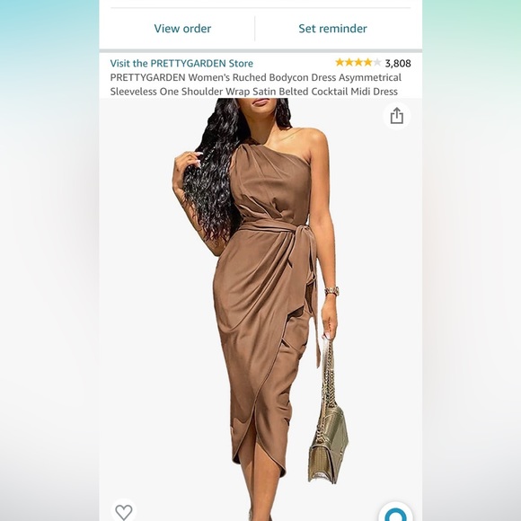 Ruched Asymmetrical Satin Wrap dress - Picture 1 of 2